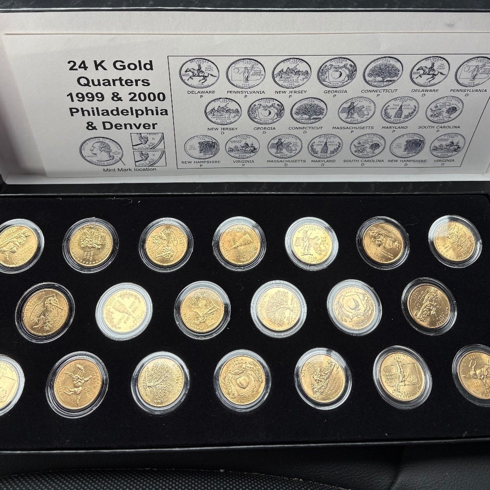 1999-2000 24 Karat Gold plated State Quarters Collection